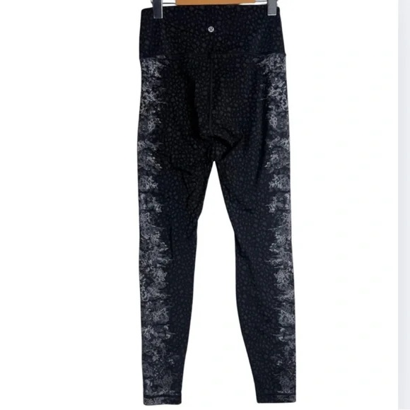 Lululemon Wunder Under Hi-Rise Nulux Leggings Overlace Black Grey Size 8 - Picture 4 of 13